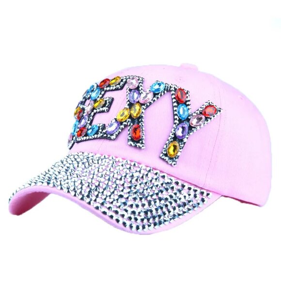 Women Adjustable Diamond Letter SEXY Outdoor Sunshade Hat Sunscreen Baseball Cap - Picture 5 of 7